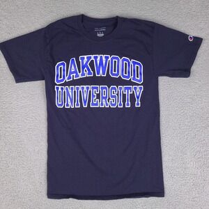 Oakwood University‎ T-Shirt Adult Small Blue Champion Short Sleeve Cotton